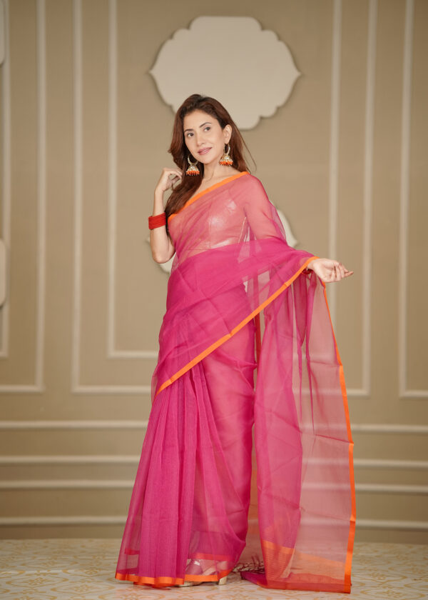 Net Kota Pink & Orange Border